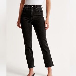 Abercrombie & Fitch Ultra High Rise Ankle Straight Black Jeans